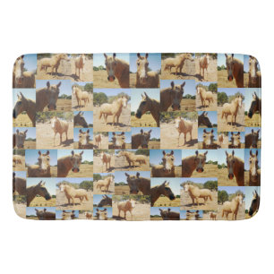 Palomino Horse Photo Collage,  Memory Foam Bathmat
