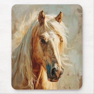 Palomino Horse Portrait Mouse Mat