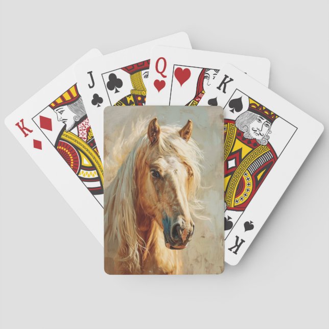 Palomino Horse Portrait Playing Cards (Back)