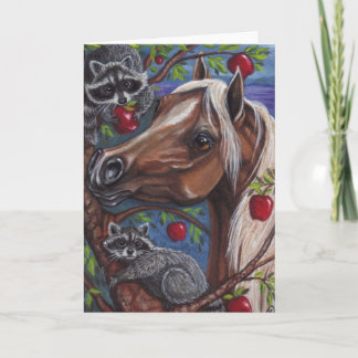 PALOMINO HORSE Racoon Note Card