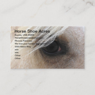 Palomino Horse Shoe Acres Business Card