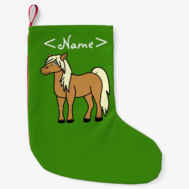 Palomino Horse Small Christmas Stocking (Front)