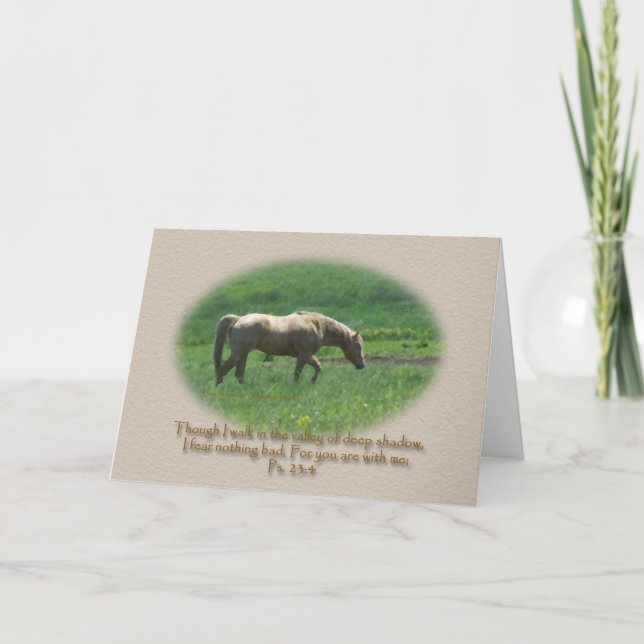 Palomino Horse Sympathy Ps. 23 Card (Front)