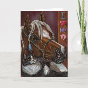 PALOMINO HORSE Tuxedo Cat Note Card