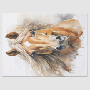 Palomino Horse Watercolor Decoupage Tissue Paper