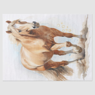 Palomino Horse Watercolor Decoupage Tissue Paper