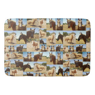 Palomino Horses Photo Collage, Bath Mat