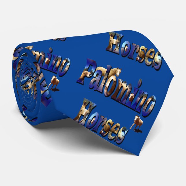 Palomino Horses Picture Logo With Horses, Tie (Rolled)