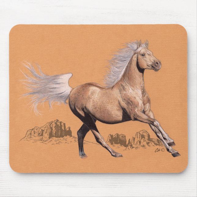 Palomino in coloured pencil mouse mat (Front)
