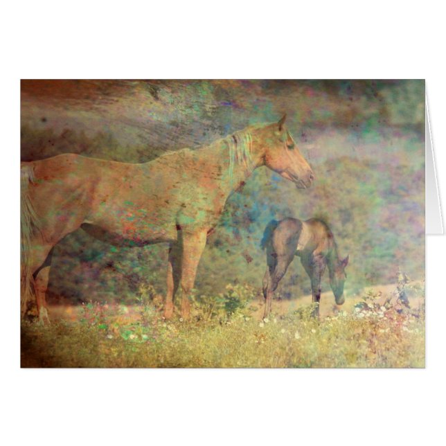 Palomino Mare and Foal (Front Horizontal)