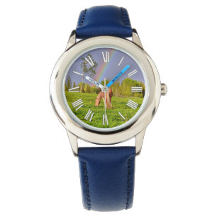 Palomino Paint Horse & Rainbow Horse-lover Photo Watch