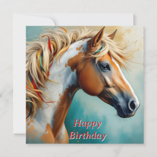 Palomino Paint Mustang Portrait Birthday