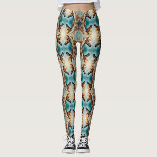 Palomino Paint Mustang Portrait Leggings