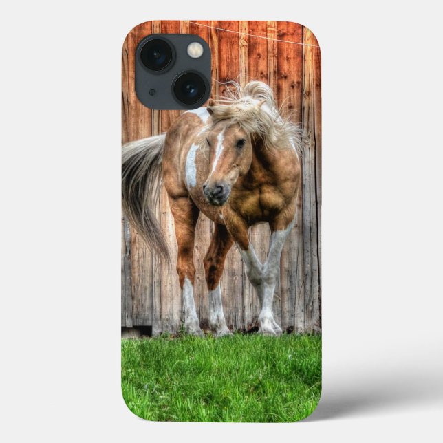 Palomino Paint Stallion and Barn for Horse-lovers Case-Mate iPhone Case (Back)