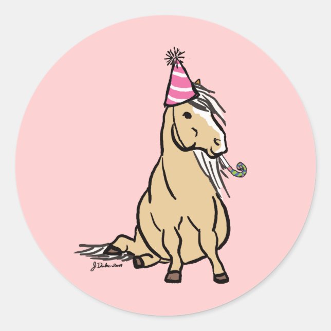 Palomino Party Pony Classic Round Sticker (Front)
