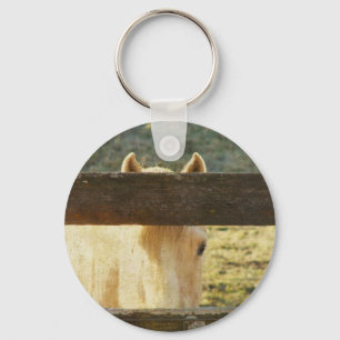 Palomino Peeking Through Fence Key Ring