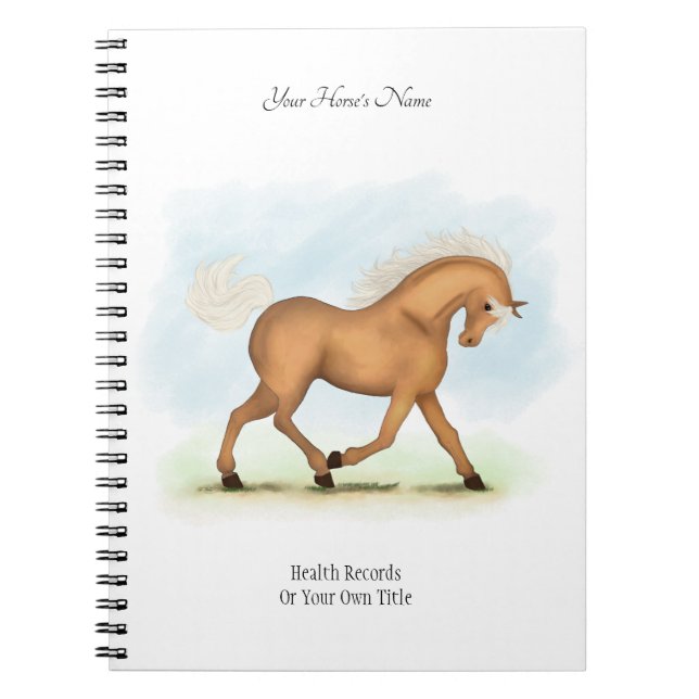 Palomino Personalised Horse / Pony Owner's Journal (Front)