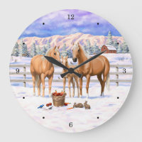 Palomino Quarter Horses In Winter Snow