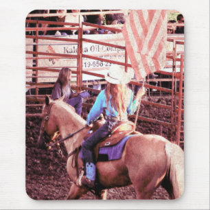 Palomino Rodeo American Flag Horse Mouse Mat