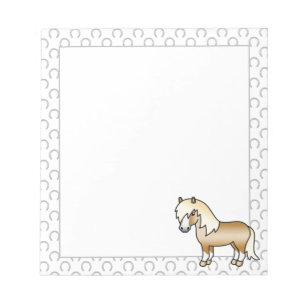Palomino Shetland Pony Cute Cartoon Illustration Notepad
