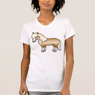 Palomino Shetland Pony Cute Cartoon Illustration T-Shirt