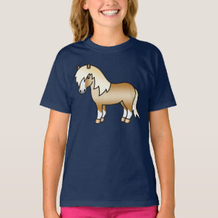 Palomino Shetland Pony Cute Cartoon Illustration T-Shirt