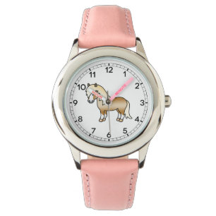 Palomino Shetland Pony Cute Cartoon Illustration Watch