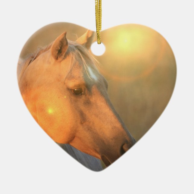 Palomino Sunset Horse Ornament (Front)