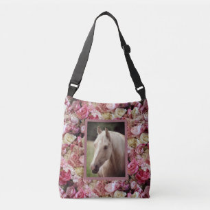 Palomino with peonies crossbody bag