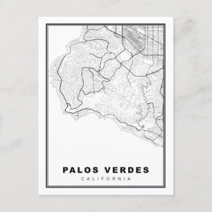 Palos Verdes Map Holiday Postcard