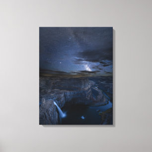 Palouse Falls Park & Milky Way Washington State Canvas Print