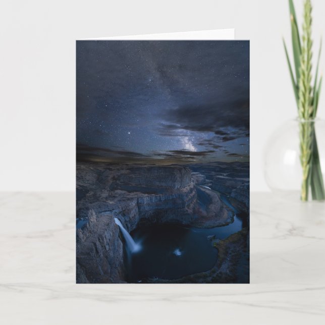 Palouse Falls Park & Milky Way | Washington State Card (Front)
