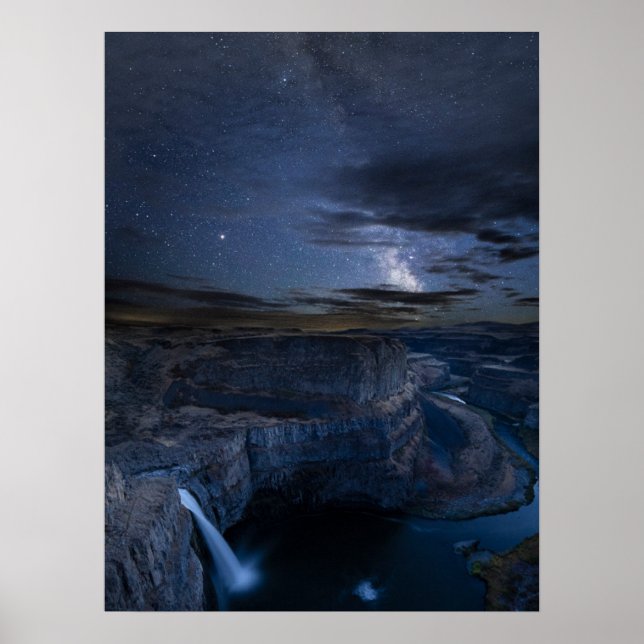 Palouse Falls Park & Milky Way | Washington State Poster (Front)