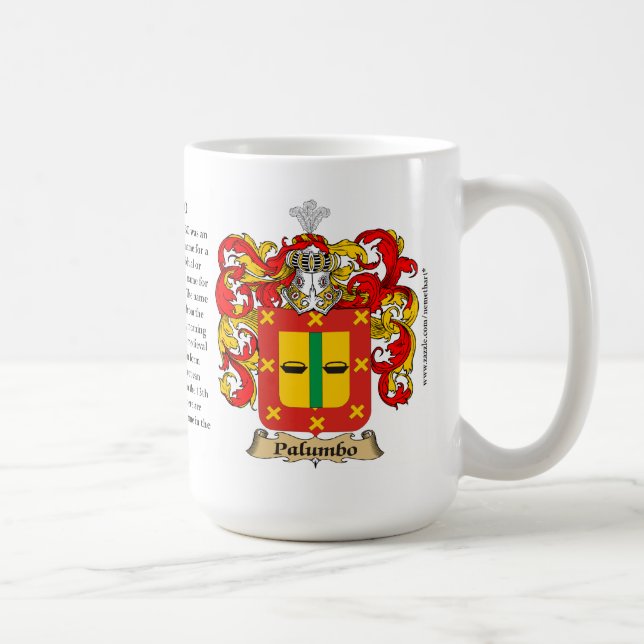 Palumbo, the Origin, the Meaning and the Crest Coffee Mug (Right)