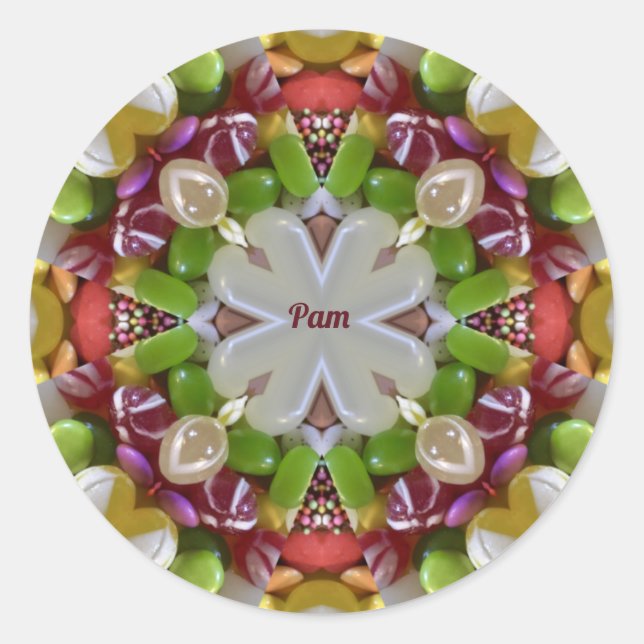 PAM ~ EASTER CANDY ~  CLASSIC ROUND STICKER (Front)