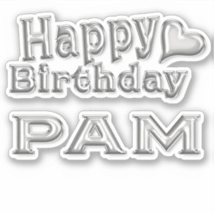 Pam Happy Birthday silver Sticker