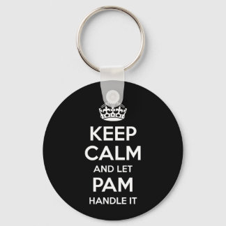 Pam Keep Calm Personalised Name Funny Birthday Key Ring