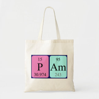 Pam periodic table name tote bag