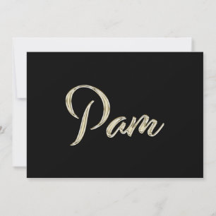 Pam white gold Handwriting Karte Card