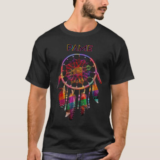 Pame Native Mexican Indian Colourful Dreamcatcher  T-Shirt