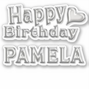 Pamela Happy Birthday silver sticker sticker