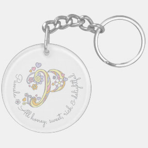 Pamela initial P girls name personalised keychain
