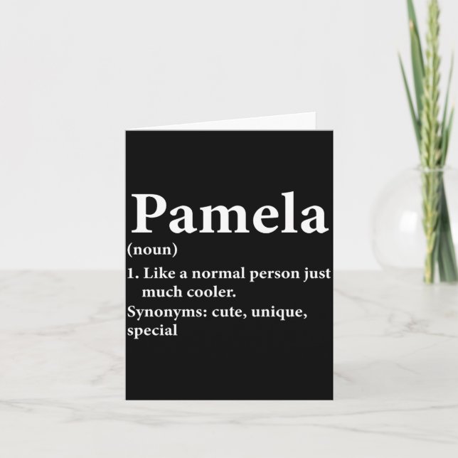 Pamela Name Definition Funny D  Card (Front)