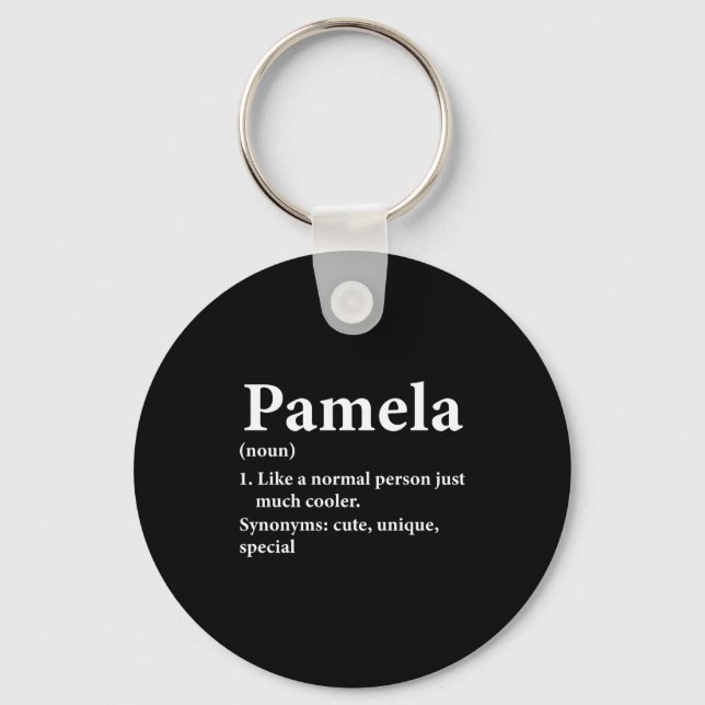 Pamela Name Definition Funny D  Key Ring (Front)