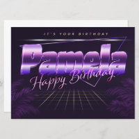 Pamela Name First Name pura retro card Birthday