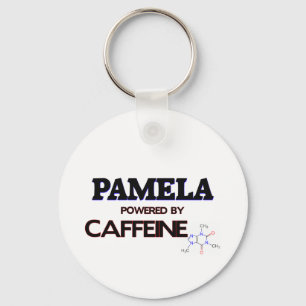 Pamela powered by caffeine key ring