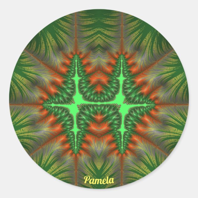 PAMELA PRETTY 3D! Red and Green ~   Classic Round Sticker (Front)