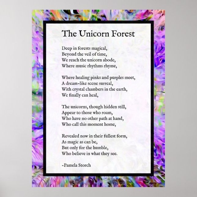 Pamela Storch - The Unicorn Forest Poem Poster (Front)