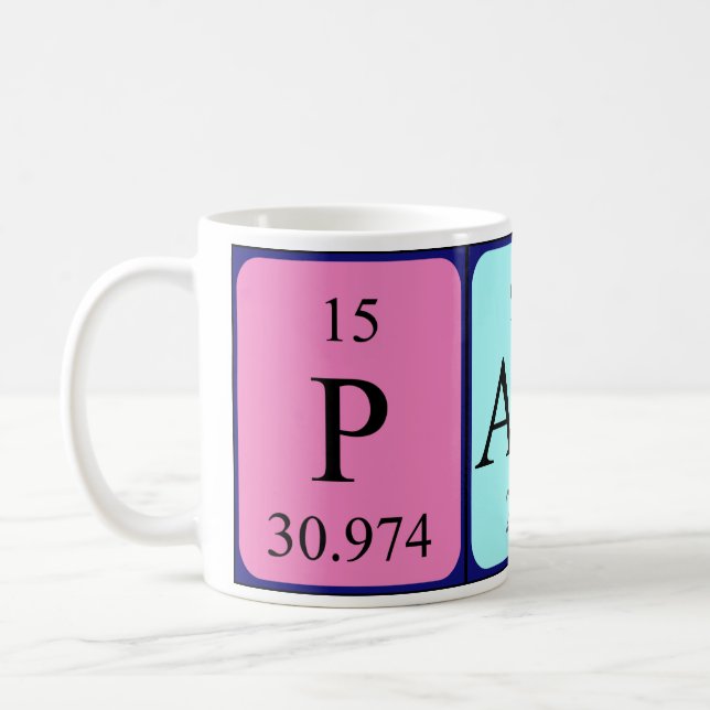 Pami periodic table name mug (Left)