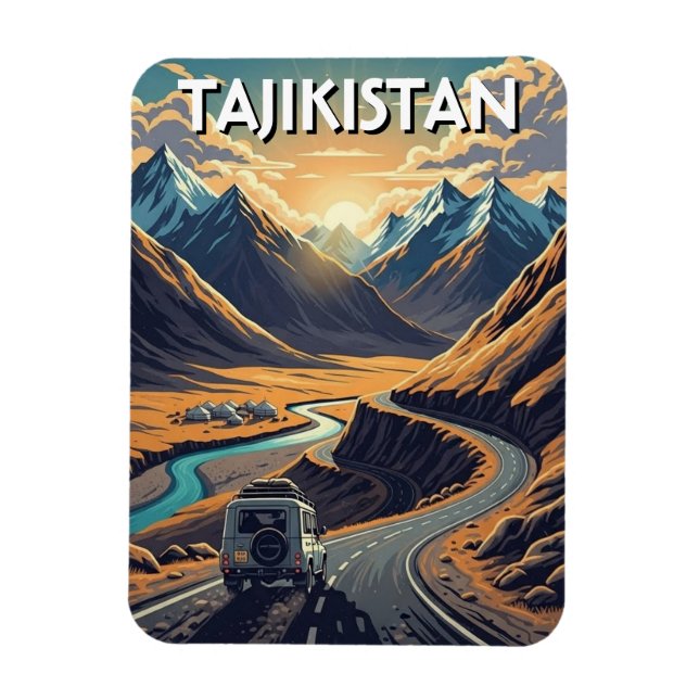 Pamir Highway Tajikistan Travel  Magnet (Vertical)